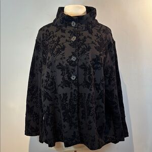 Bryn Walker Sabira jacket Black Velvet floral size XL